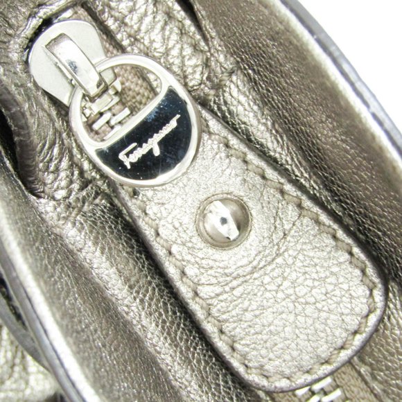 Salvatore Ferragamo Gancini AU-21/5370 Women's Leather Handbag Bronze - Picture 11 of 14